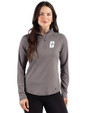 Charlotte 49ers Cutter & Buck Prospect Recycled Featherlight Stretch Womens Quarter Zip Elemental Grey Front