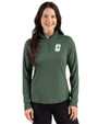 Charlotte 49ers Cutter & Buck Prospect Recycled Featherlight Stretch Womens Quarter Zip Hunter Green Front