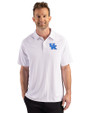 Kentucky Wildcats Cutter & Buck Prospect Recycled Featherlight Stretch Mens Sport Polo White Front
