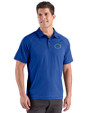 Florida Gators Cutter & Buck Prospect Recycled Featherlight Stretch Mens Sport Polo Tour Blue Front