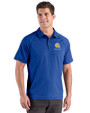 Albany State University Golden Rams Cutter & Buck Prospect Recycled Featherlight Stretch Mens Sport Polo Tour Blue Front