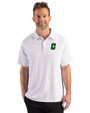 Charlotte 49ers Cutter & Buck Prospect Recycled Featherlight Stretch Mens Sport Polo White Front