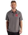 Nebraska Cornhuskers Cutter & Buck Prospect Recycled Featherlight Stretch Mens Sport Polo Elemental Grey Front