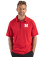 Nebraska Cornhuskers Cutter & Buck Prospect Recycled Featherlight Stretch Mens Sport Polo Red Front