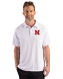 Nebraska Cornhuskers Cutter & Buck Prospect Recycled Featherlight Stretch Mens Sport Polo White Front