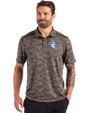 Saint Louis Billikens Cutter & Buck Coastline Recycled Double Peached Camo Print Mens Polo Elemental Grey Front