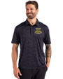 North Carolina A&T Aggies Cutter & Buck Coastline Recycled Double Peached Camo Print Mens Polo Navy Blue Front