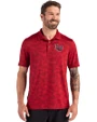 Lamar Cardinals Cutter & Buck Coastline Recycled Double Peached Camo Print Mens Polo Cardinal Red Front