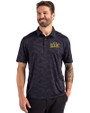 Drexel Dragons Cutter & Buck Coastline Recycled Double Peached Camo Print Mens Polo Navy Blue Front