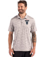 Howard Bison Cutter & Buck Coastline Recycled Double Peached Camo Print Mens Polo CONCRETE Front