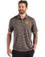 Cal Golden Bears Cutter & Buck Coastline Recycled Double Peached Camo Print Mens Polo Elemental Grey Front