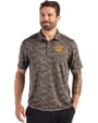 Cal Golden Bears Cutter & Buck Coastline Recycled Double Peached Camo Print Mens Polo Elemental Grey Front