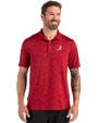 Alabama Crimson Tide Cutter & Buck Coastline Recycled Double Peached Camo Print Mens Polo Cardinal Red Front
