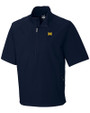 Michigan Wolverines Cutter & Buck Mens Short Sleeve Summit Half-Zip Navy Blue Mannequin