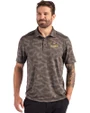 LSU Tigers Cutter & Buck Coastline Recycled Double Peached Camo Print Mens Polo Elemental Grey Front
