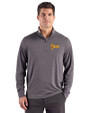 Arizona State Sun Devils Cutter & Buck Forge Recycled Four-Way Stretch Mens Big & Tall Quarter Zip Pullover Dark Black Heather Front