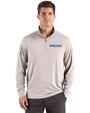 Spelman College Jaguars Cutter & Buck Forge Recycled Four-Way Stretch Mens Big & Tall Quarter Zip Pullover Polished Heather Front