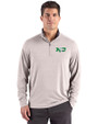 North Dakota Cutter & Buck Forge Recycled Four-Way Stretch Mens Big & Tall Quarter Zip Pullover Polished Heather Front