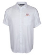 Virginia Tech Hokies Cutter & Buck Windward Twill Mens Short Sleeve Shirt White Mannequin