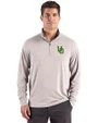 Oregon Ducks- Cutter & Buck Forge Recycled Four-Way Stretch Mens Big & Tall Quarter Zip Pullover Polished Heather Front