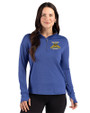 North Carolina A&T Aggies Cutter & Buck Forge Recycled Four-Way Stretch Womens Quarter Zip Pullover Tour Blue Heather Front
