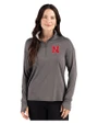 Nebraska Cornhuskers Cutter & Buck Forge Recycled Four-Way Stretch Womens Quarter Zip Pullover Dark Black Heather Front