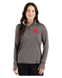 Nebraska Cornhuskers Cutter & Buck Forge Recycled Four-Way Stretch Womens Quarter Zip Pullover Dark Black Heather Front