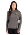 Baldwin Wallace Yellow Jackets Cutter & Buck Forge Recycled Four-Way Stretch Womens Quarter Zip Pullover Dark Black Heather Front