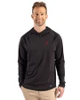 Alabama Crimson Tide Cutter & Buck Prospect Recycled Featherlight Stretch Mens Hooded Pullover Black Front