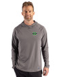 Marshall Thundering Herd Cutter & Buck Prospect Recycled Featherlight Stretch Mens Hooded Pullover Elemental Grey Front