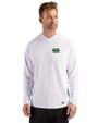Marshall Thundering Herd Cutter & Buck Prospect Recycled Featherlight Stretch Mens Hooded Pullover White Front