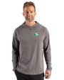 North Dakota Cutter & Buck Prospect Recycled Featherlight Stretch Mens Hooded Pullover Elemental Grey Front