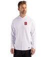 NC State Wolfpack Cutter & Buck Prospect Recycled Featherlight Stretch Mens Hooded Pullover White Front
