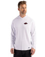 Arkansas Razorbacks Cutter & Buck Prospect Recycled Featherlight Stretch Mens Hooded Pullover White Front