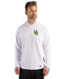Oregon Ducks- Cutter & Buck Prospect Recycled Featherlight Stretch Mens Hooded Pullover White Front