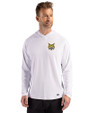 Quinnipiac Bobcats Cutter & Buck Prospect Recycled Featherlight Stretch Mens Hooded Pullover White Front