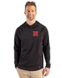 Nebraska Cornhuskers Cutter & Buck Prospect Recycled Featherlight Stretch Mens Hooded Pullover Black Front