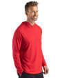 Nebraska Cornhuskers Cutter & Buck Prospect Recycled Featherlight Stretch Mens Hooded Pullover Red Side