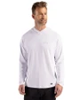 Morehouse Maroon Tigers Cutter & Buck Prospect Recycled Featherlight Stretch Mens Hooded Pullover White Front