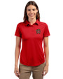 Maryland Terrapins Cutter & Buck Prospect Eco Textured Stretch Recycled Womens Short Sleeve Polo Red Front