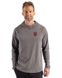 Indiana Hoosiers Cutter & Buck Prospect Recycled Featherlight Stretch Mens Hooded Pullover Elemental Grey Front