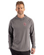 Oklahoma Sooners  Cutter & Buck Prospect Recycled Featherlight Stretch Mens Hooded Pullover Elemental Grey Front