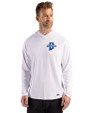 Indiana State Sycamores Cutter & Buck Prospect Recycled Featherlight Stretch Mens Hooded Pullover White Front