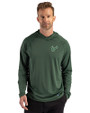 South Florida Bulls Cutter & Buck Prospect Recycled Featherlight Stretch Mens Hooded Pullover Hunter Green Front