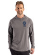 UC Davis Alumni Cutter & Buck Prospect Recycled Featherlight Stretch Mens Hooded Pullover Elemental Grey Front