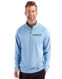 Spelman College Jaguars Cutter & Buck Prospect Recycled Featherlight Stretch Mens Quarter Zip Atlas Light Blue Front