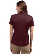 Virginia Tech Hokies Cutter & Buck Prospect Eco Textured Stretch Recycled Womens Short Sleeve Polo Bordeaux Back