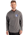 Saint Louis Billikens Cutter & Buck Prospect Recycled Featherlight Stretch Mens Quarter Zip Elemental Grey Front