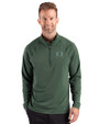 Hawaii Warriors Cutter & Buck Prospect Recycled Featherlight Stretch Mens Quarter Zip Hunter Green Front
