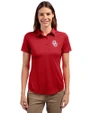 Oklahoma Sooners - Cutter & Buck Prospect Eco Textured Stretch Recycled Womens Short Sleeve Polo Cardinal Red Front